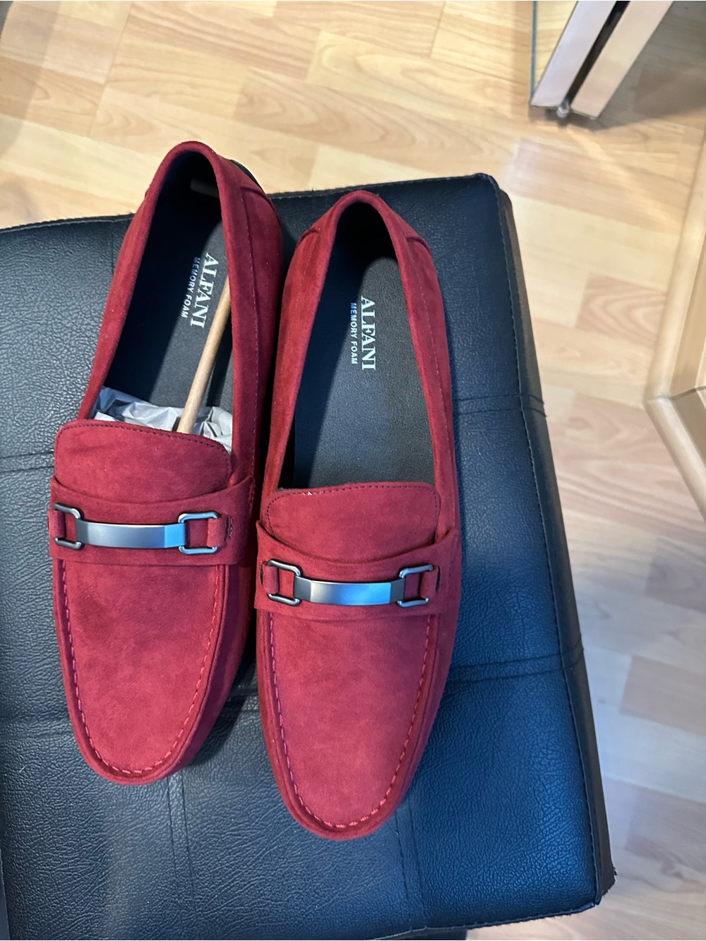 Alfani Men’s Red Suede Bit Loafers